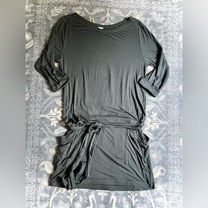 J. Crew Grey Long Sleeve Drop Tie Waist Dress